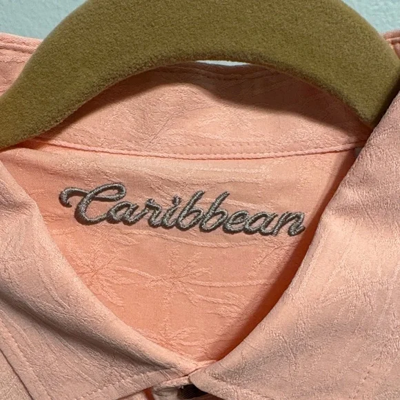 Caribbean Men's Peach Button Down Shirt - Picture 2 of 3